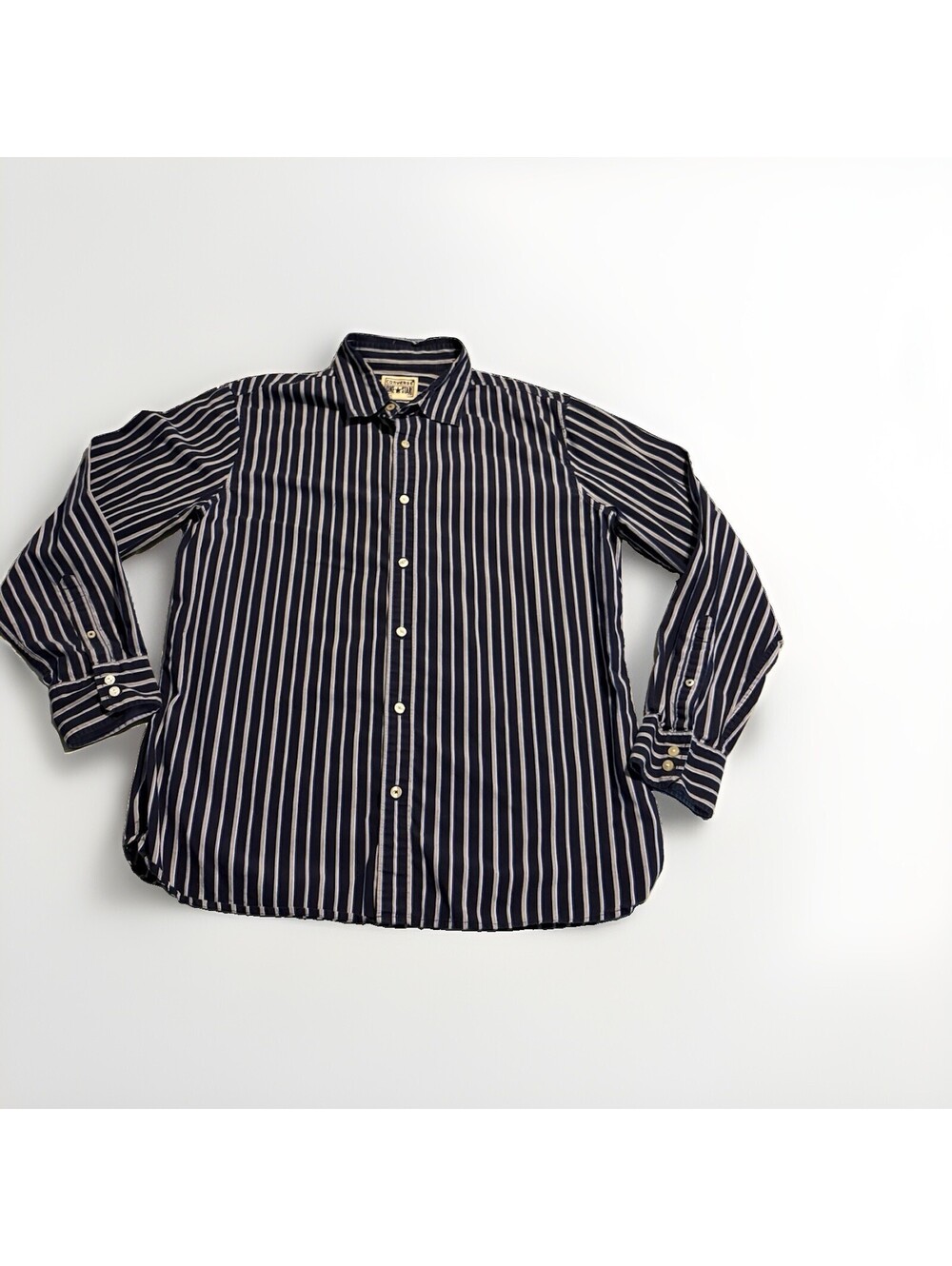 Converse One Star Blue White Stripe Long Sleeve button-down SIZE Large